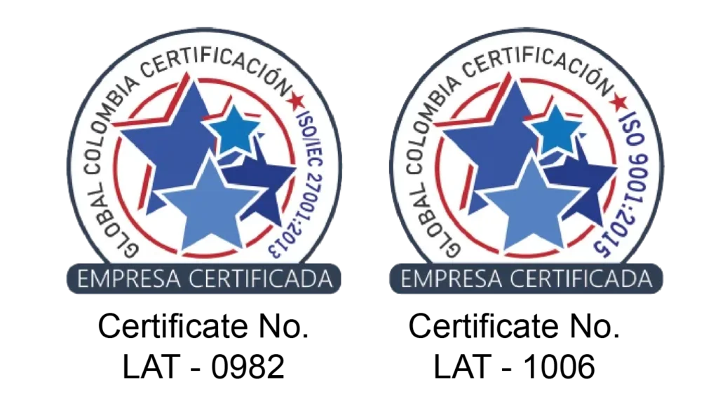 Certificaciones con estrellas de iso 9001:2015 e iso 27001:2013